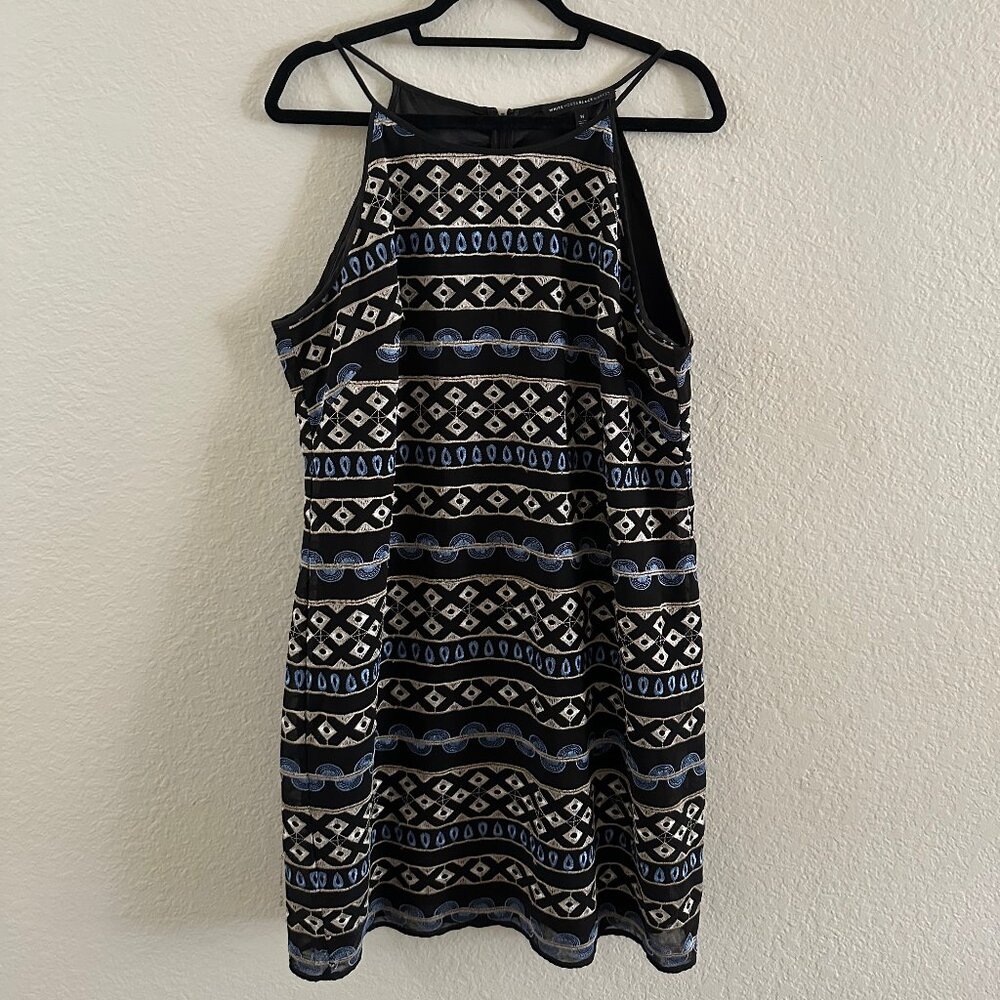 White House Black Market Sleeveless Embroidered Dress Size 14